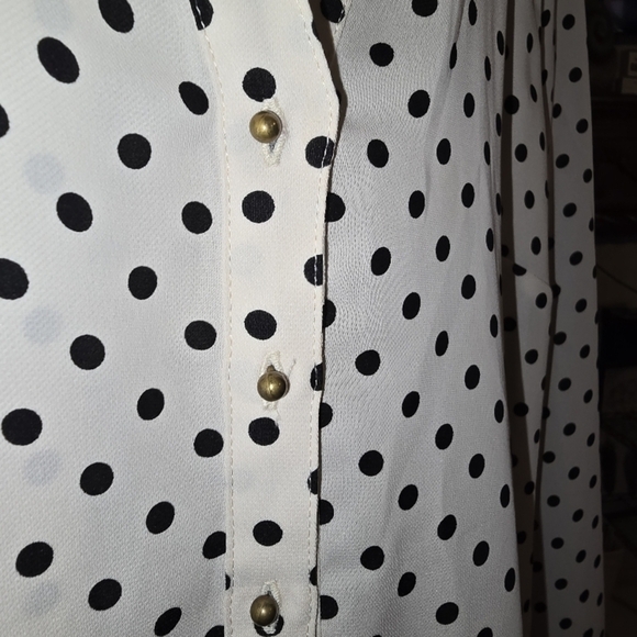 Lauren Conrad Polka Dot Blouse - White and Black Small - Picture 4 of 7